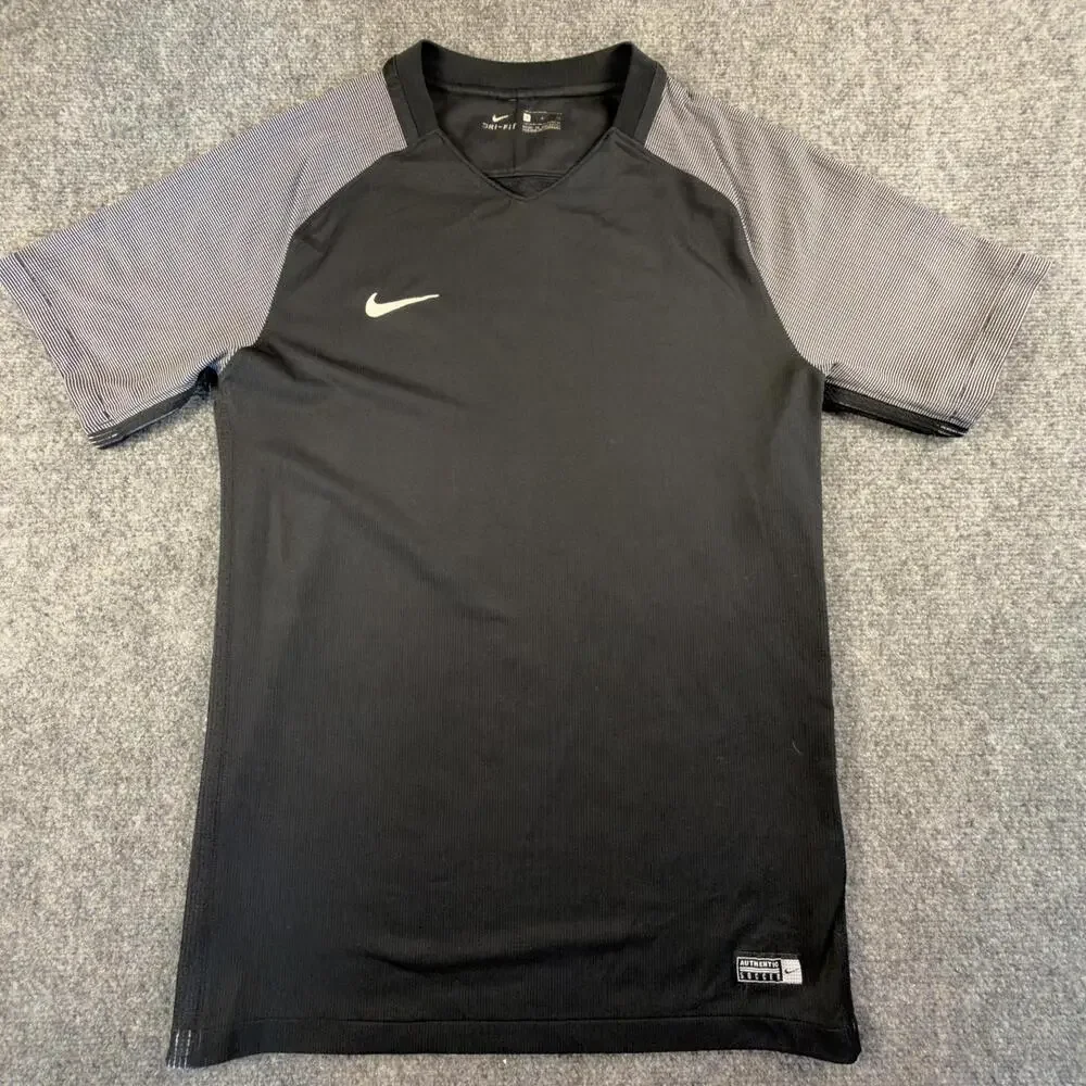 Nike Dri-FIT Men's Activewear Shirt Black Gray Size‎ Small Soccer #1689